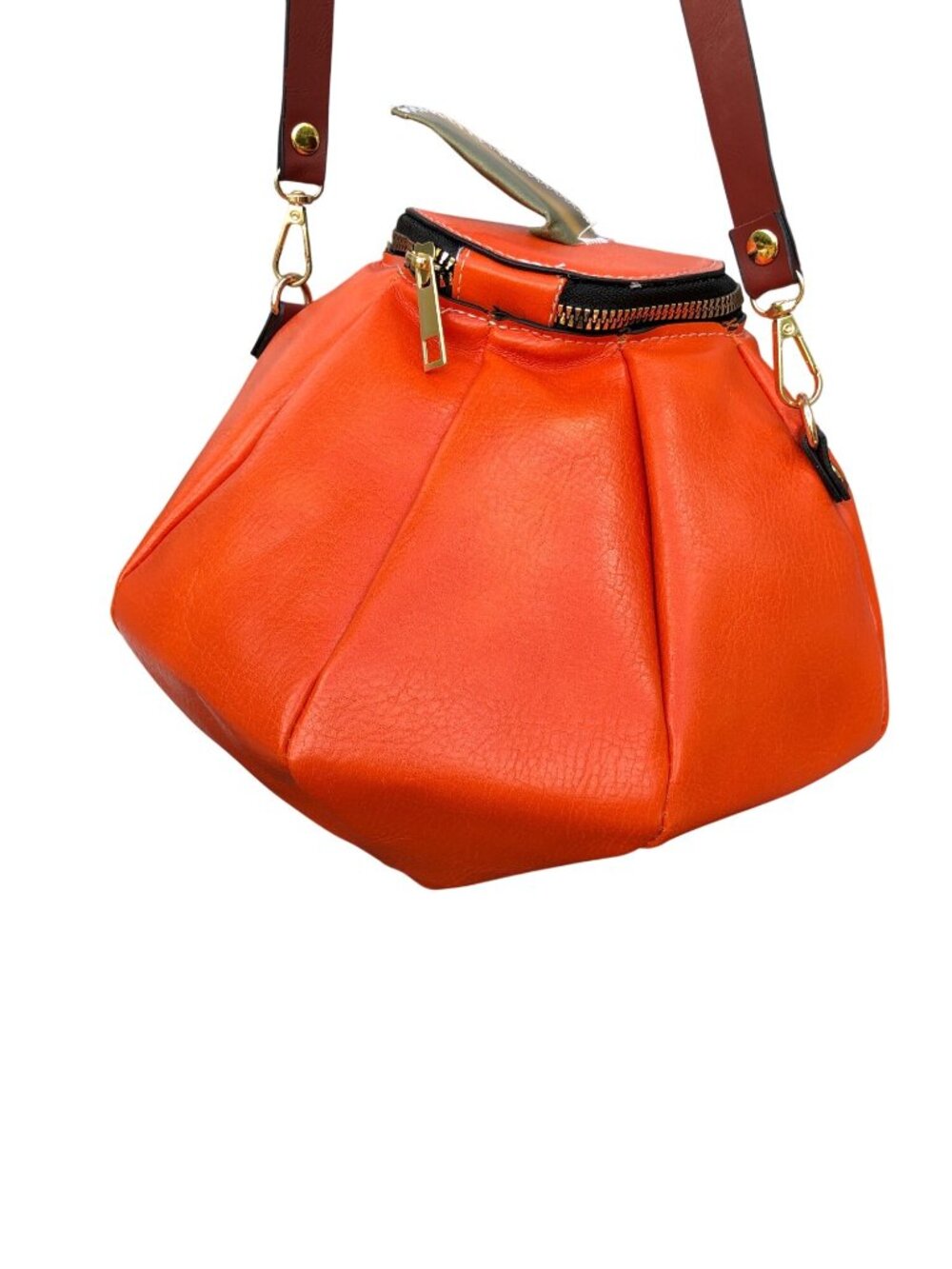 Mesa Dreams Pumpkin Crossbody Bag Faux Leather Adjtbl Strap Halloween Orange Yel - Picture 8 of 10